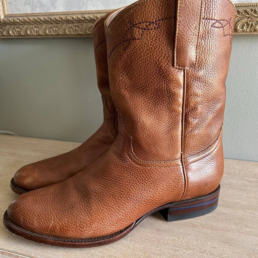 Alvies Manchaca Brown Leather Cowboy Boots Premium Western, Men’s Size 11 D/E​